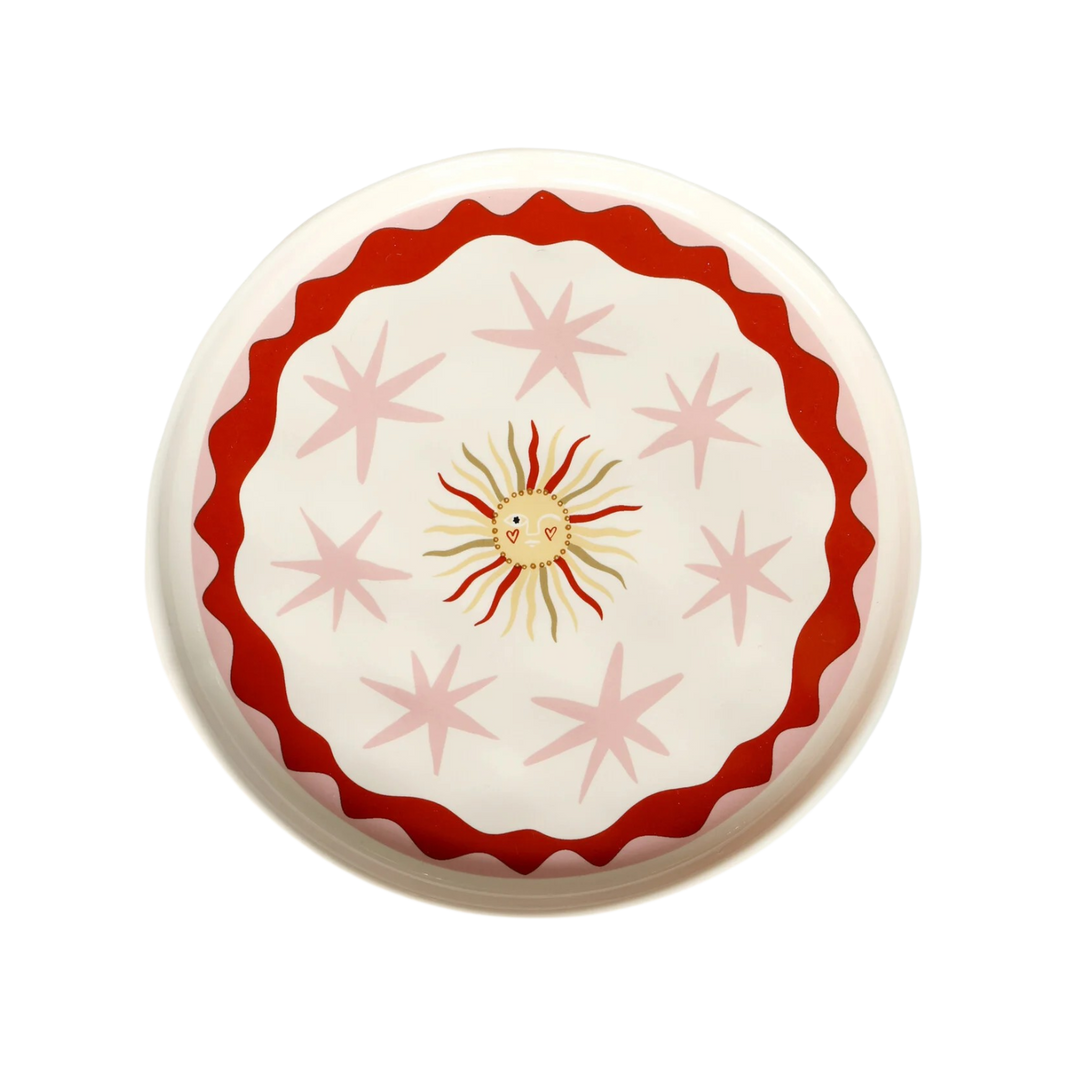 Assiette Soleil à étoiles roses