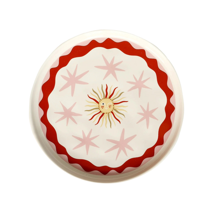 Assiette Soleil à étoiles roses