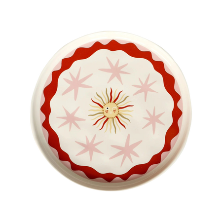 Assiette Soleil à étoiles roses
