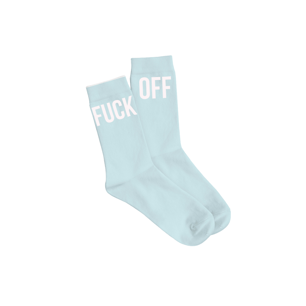 Chaussettes "Fuck off" azur
