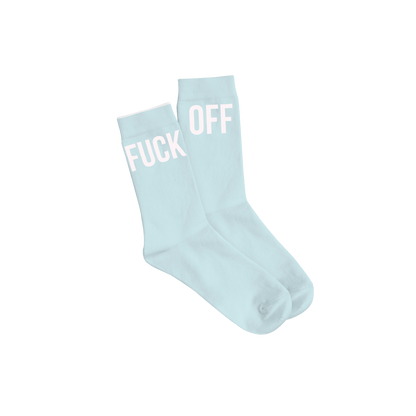Chaussettes "Fuck off" azur