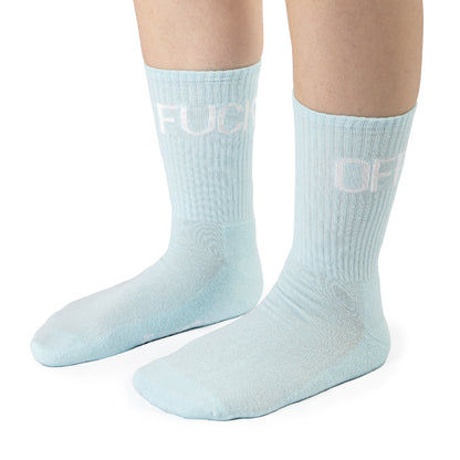 Chaussettes "Fuck off" azur