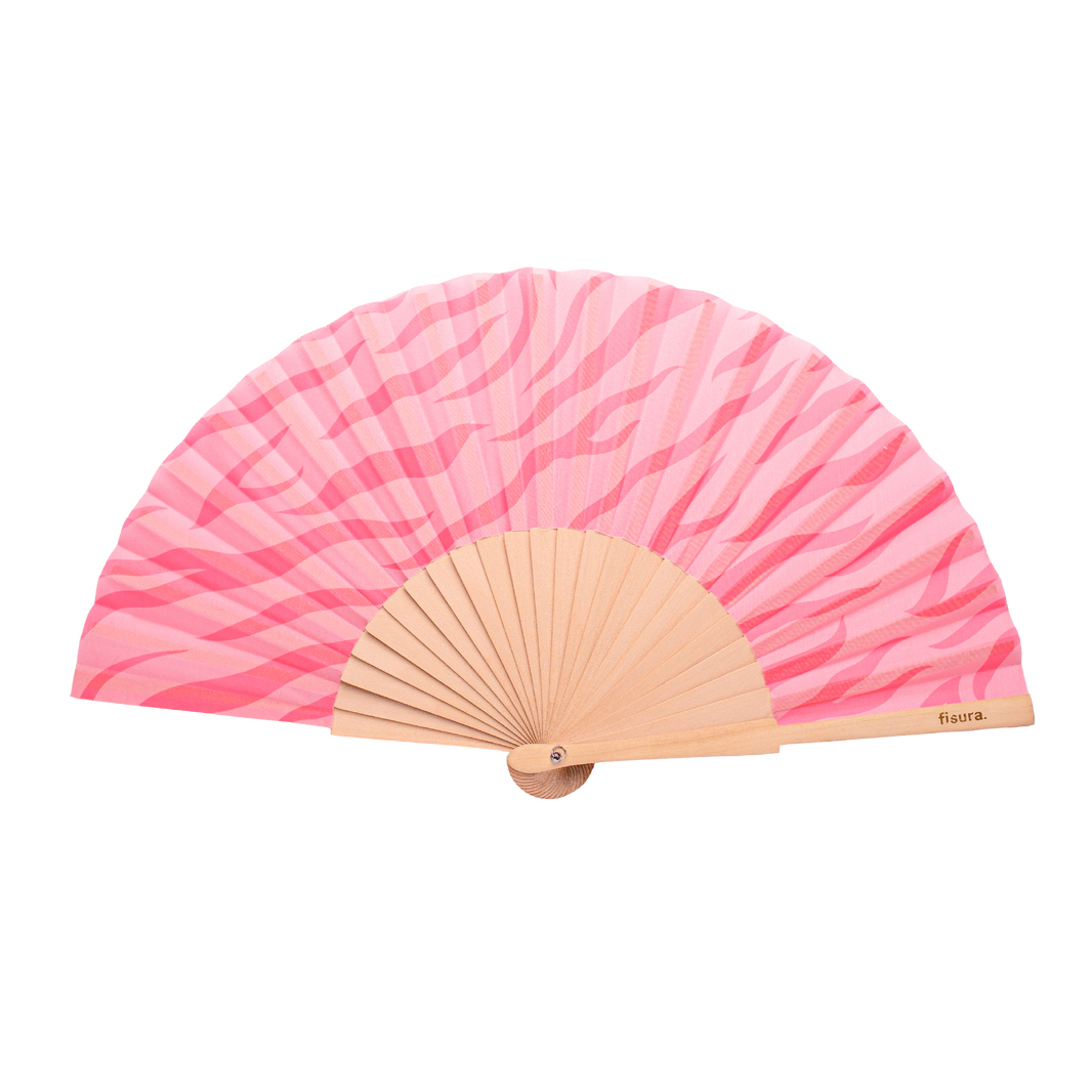 Eventail zébré rose