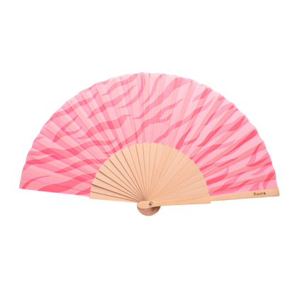 Eventail zébré rose