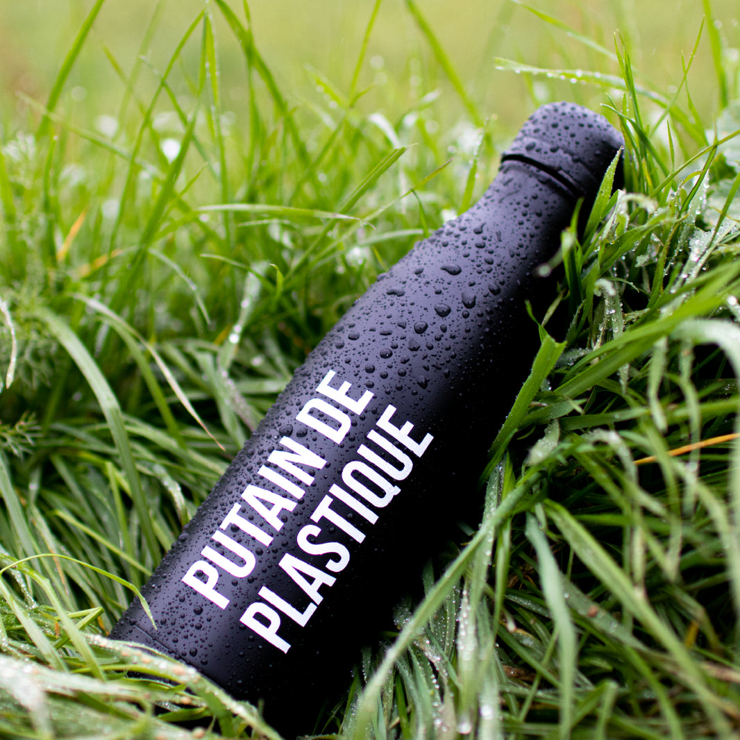 Gourde isotherme "Putain de plastique"