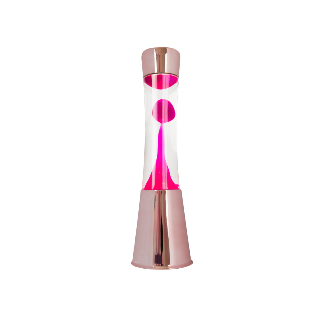 Lampe à lave rose métalisé