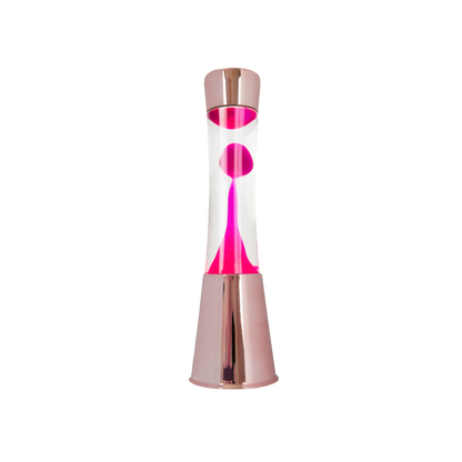 Lampe à lave rose métalisé