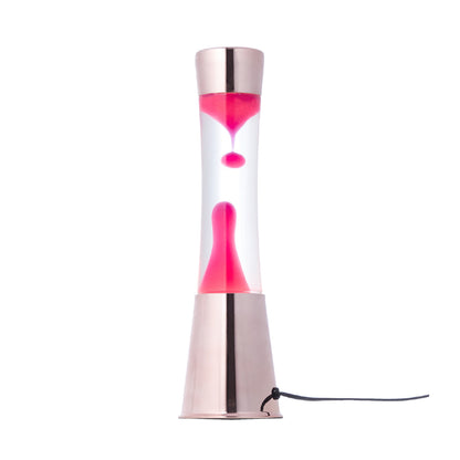 Lampe à lave rose métalisé