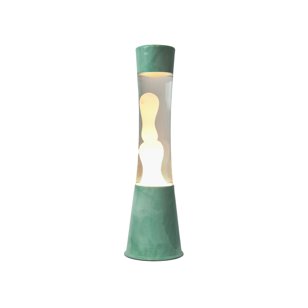 Lampe à lave vert et crème