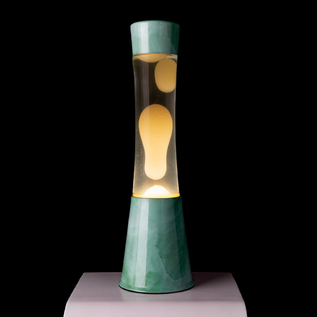 Lampe à lave vert et crème