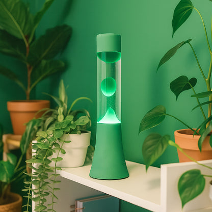 Mini lampe à lave vert mat