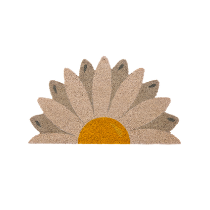 Paillasson fleur grise