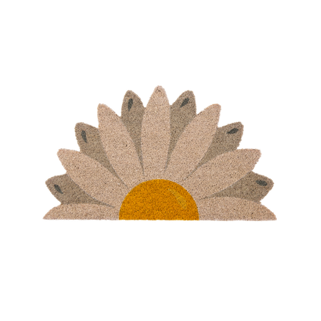 Paillasson fleur grise