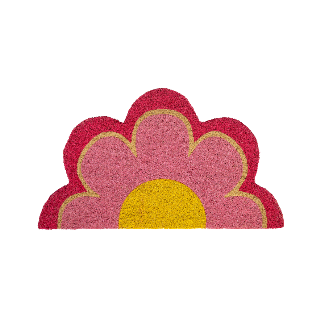 Paillasson fleur rose