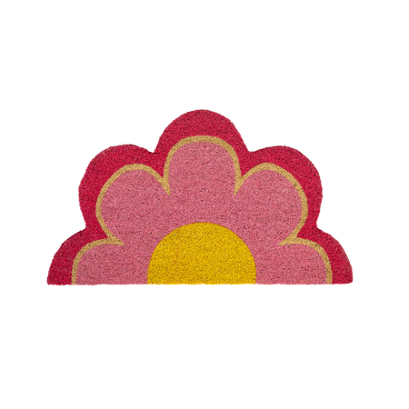 Paillasson fleur rose