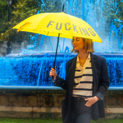 Grand parapluie "Fucking rain"