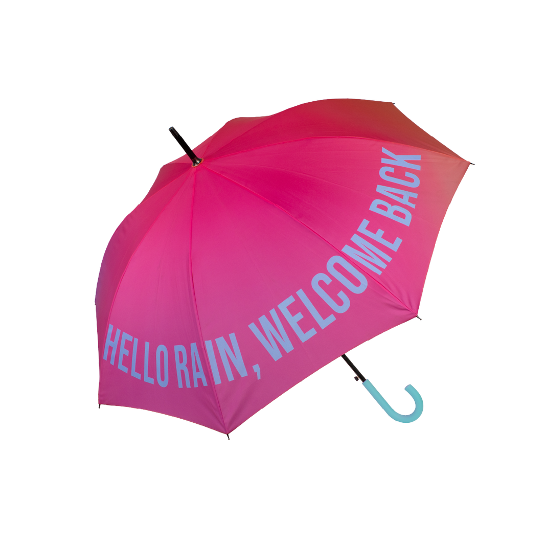 Grand parapluie "Hello rain, welcome back"