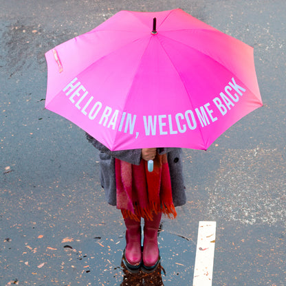 Grand parapluie "Hello rain, welcome back"