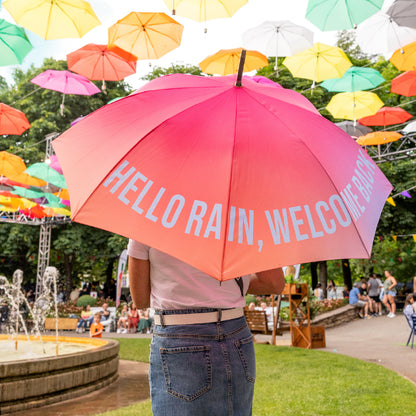 Grand parapluie "Hello rain, welcome back"