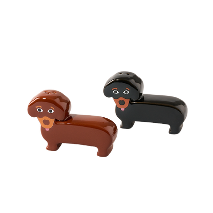 Salière et poivrière teckels