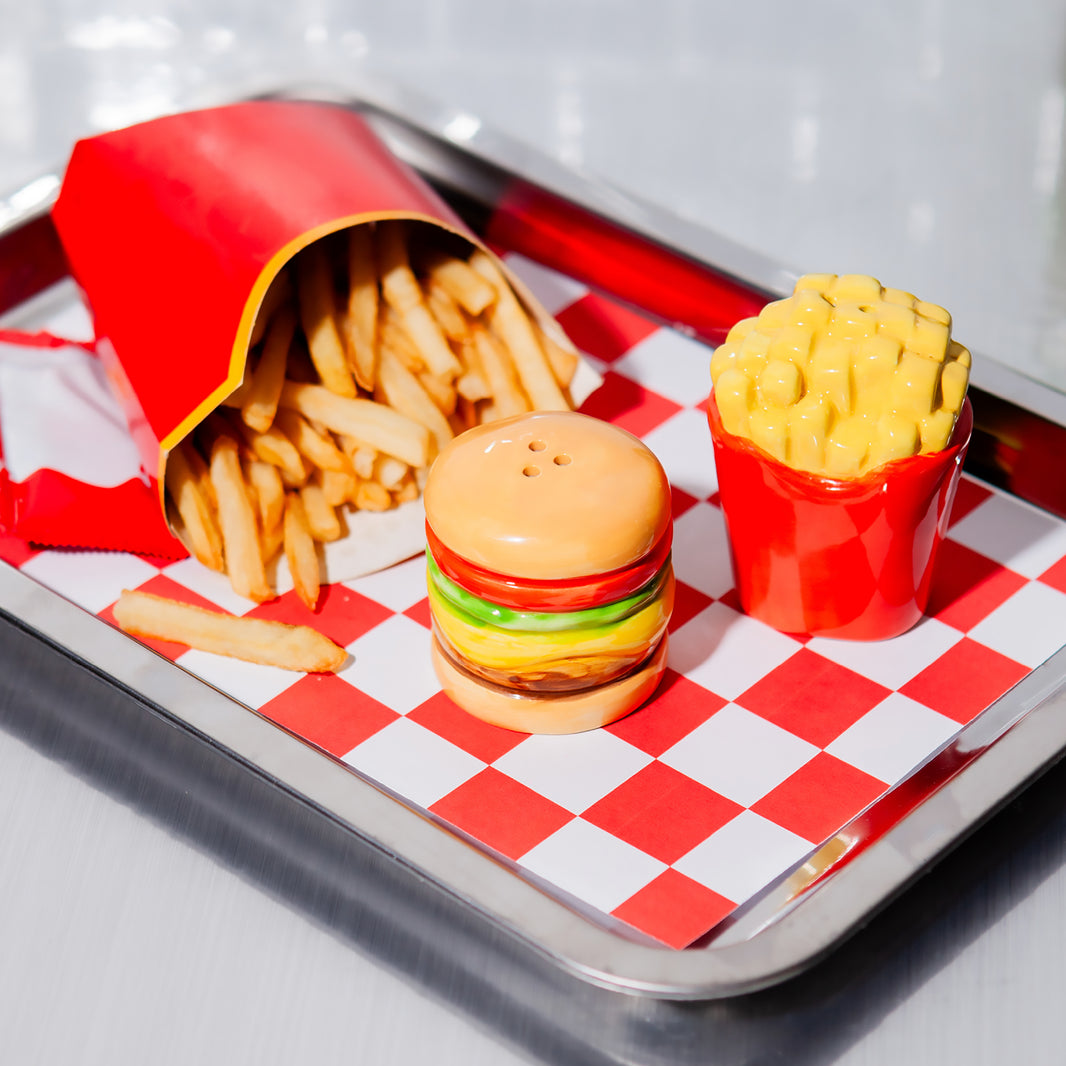 Salière et poivrière burger frites