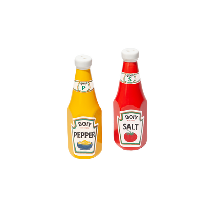 Salière et poivrière ketchup moutarde