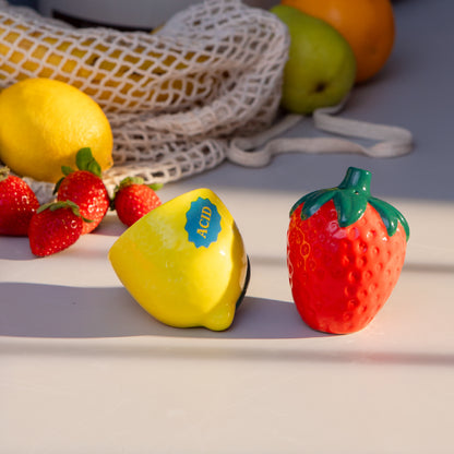 Salière et poivrière fraise citron