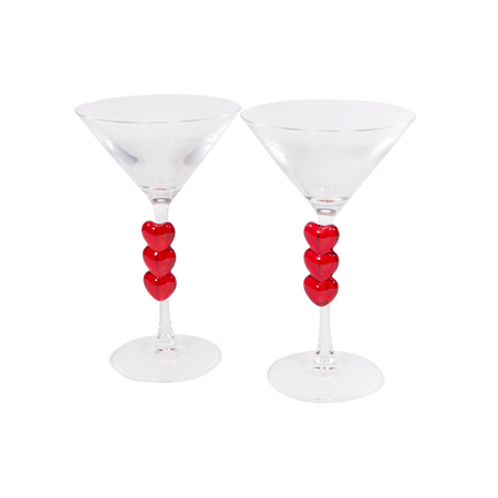 Coffret verres à martini coeur