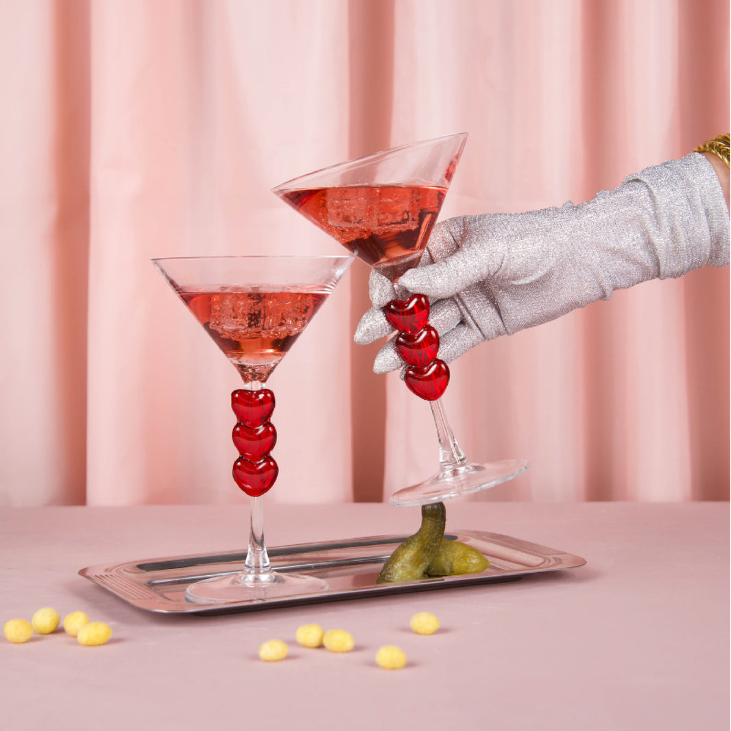 Coffret verres à martini coeur