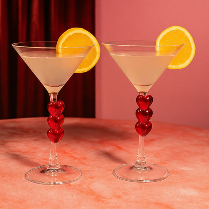 Coffret verres à martini coeur