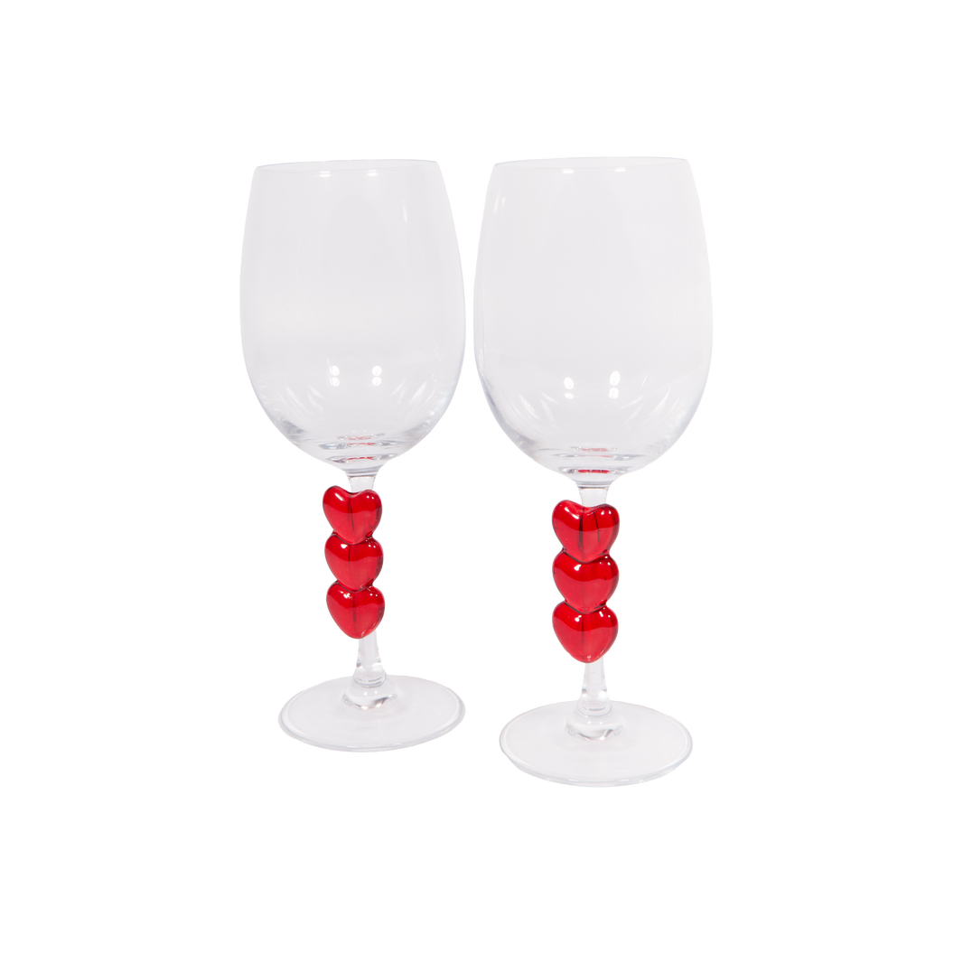 Coffret verres à vin coeur