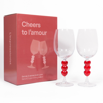 Coffret verres à vin coeur