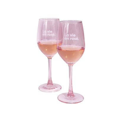 Coffret verres à vin "La vie en rosé"