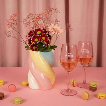 Coffret verres à vin "La vie en rosé"