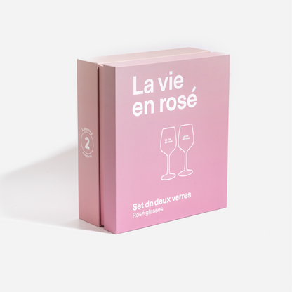 Coffret verres à vin "La vie en rosé"
