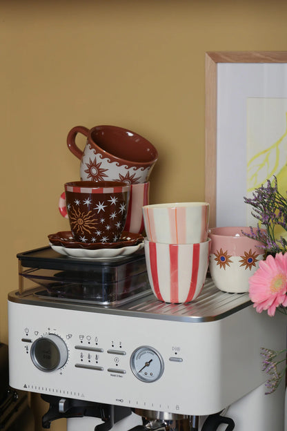Tasse Marron Soleil & Étoiles