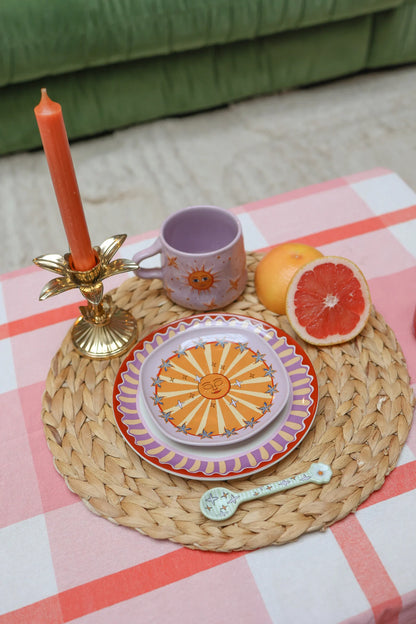 Assiette Soleil Lilas à Étoiles