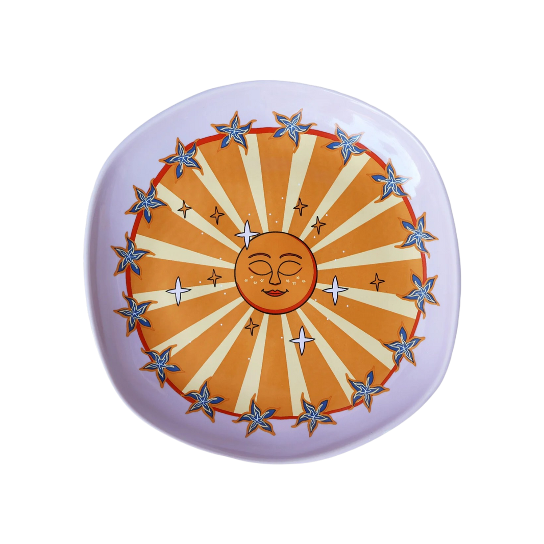 Assiette Soleil Lilas à Étoiles