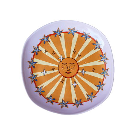 Assiette Soleil Lilas à Étoiles