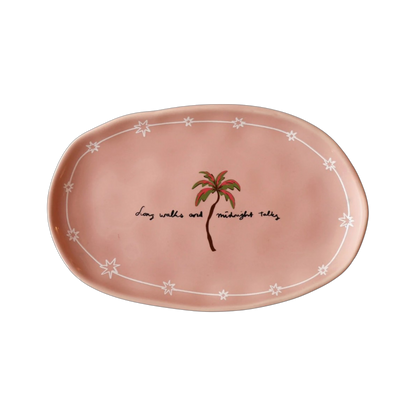 Assiette Ovale Palm Tree & Midnight Talks