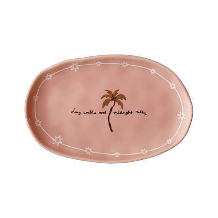 Assiette Ovale Palm Tree & Midnight Talks