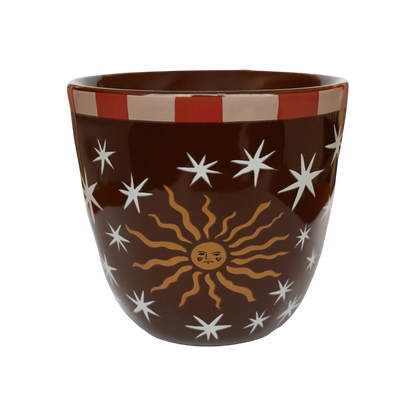 Tasse Marron Soleil & Étoiles