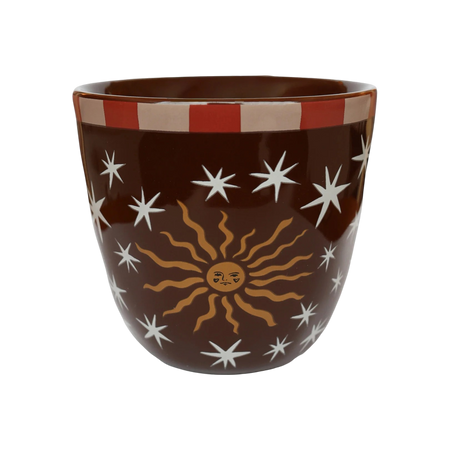 Tasse Marron Soleil & Étoiles