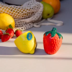 Salière et poivrière fraise/citron