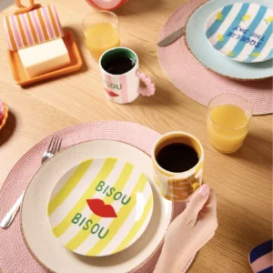 Assiette en céramique colorée Diego